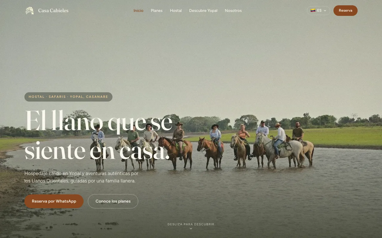 Portada del sitio de Casa Cabieles